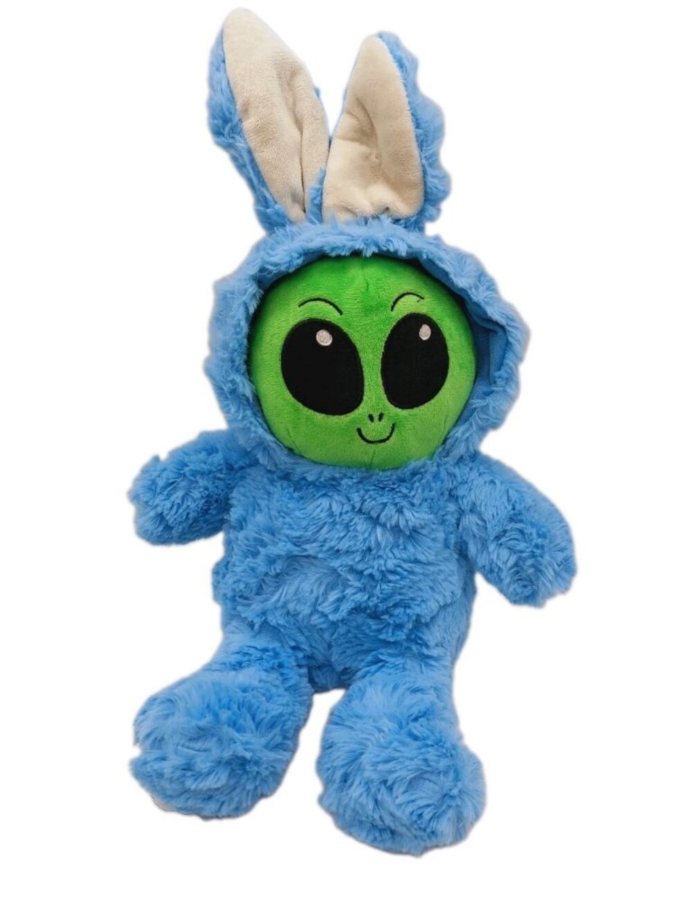 Green Alien In Blue Bunny Suit Plush Stuffed 10" Sitting Mty International